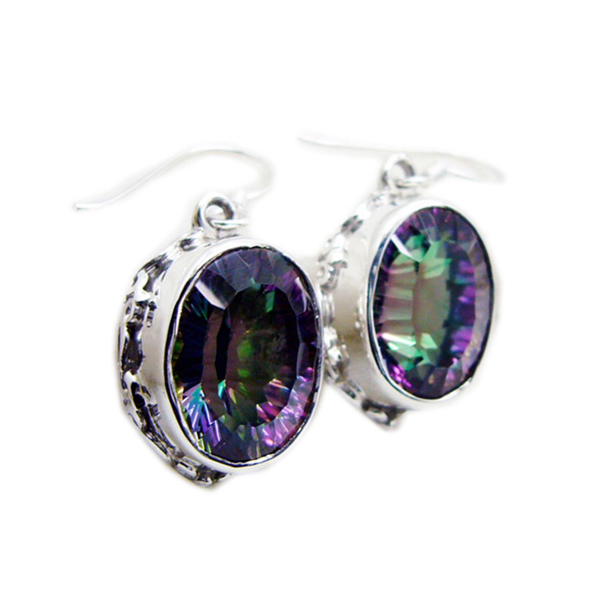 Yuna Classic Earrings with Stunning Gemstone Design Mystic Quartz multicolor Dangle