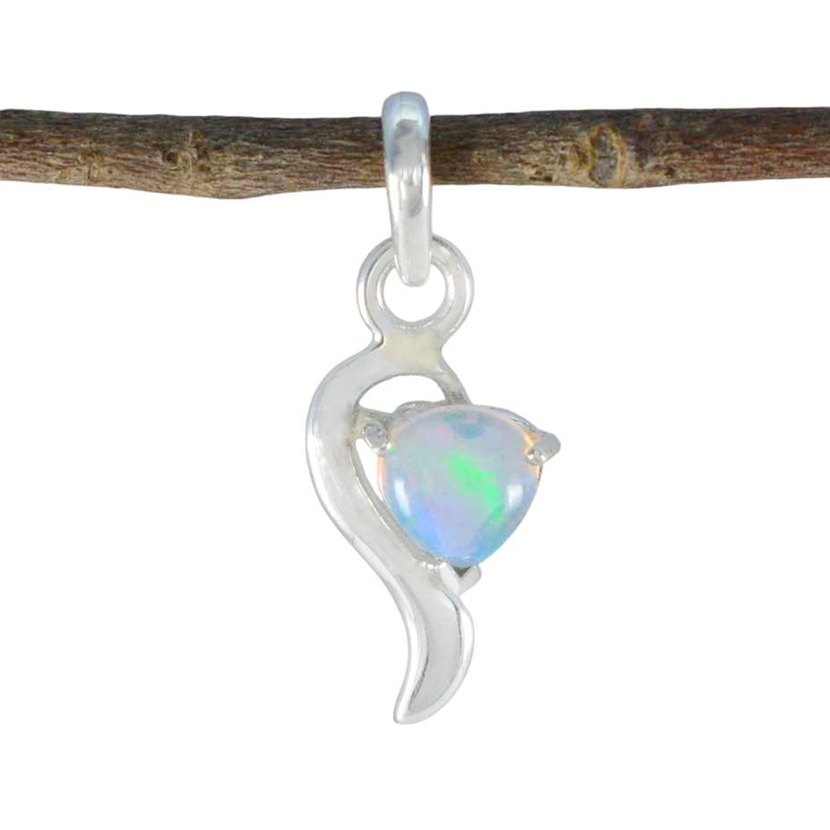 Yuna White Gemstone Pendant in Elegant Design Opal White White