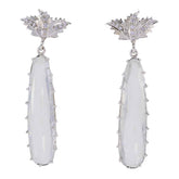 Zara White Stud Earrings for Stylish Everyday Glam Crystal Quartz White Stud