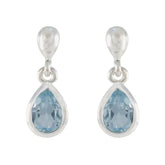 Zoe Blue Solitaire Earrings for Everyday Glam Blue Topaz Blue Stud