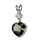 Zoey Brown Wedding Pendant – Elegant Heart Design Smoky Quartz Brown Brown
