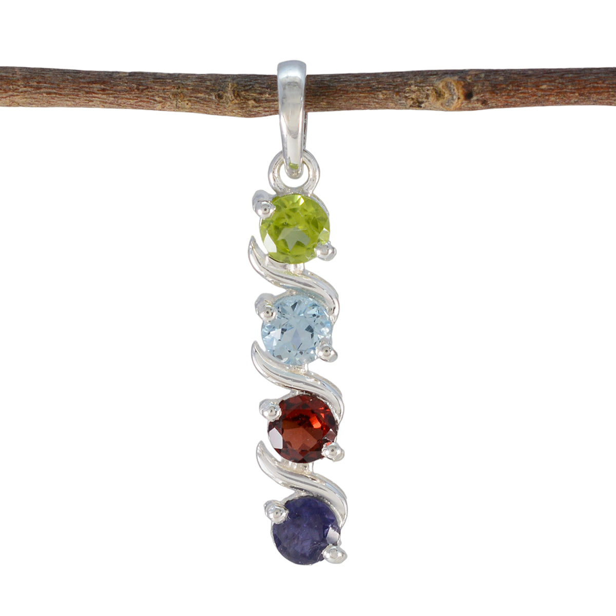 Zoey Delicate Pendant for Women - Gemstone Elegance Multi Stone multicolor Multicolor