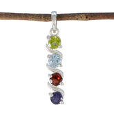Zoey Delicate Pendant for Women - Gemstone Elegance Multi Stone multicolor Multicolor