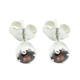 Zoey Red Solitaire Earrings for Everyday Glam Garnet Red Stud