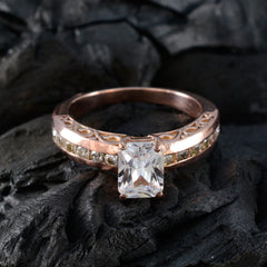 Zoey Valentine White Ring - Elegant Rose Gold Jewelry