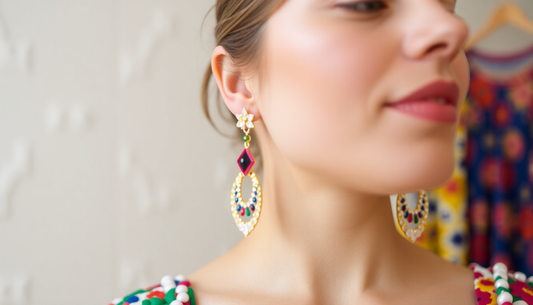 colorful  Earring with Different Dresses