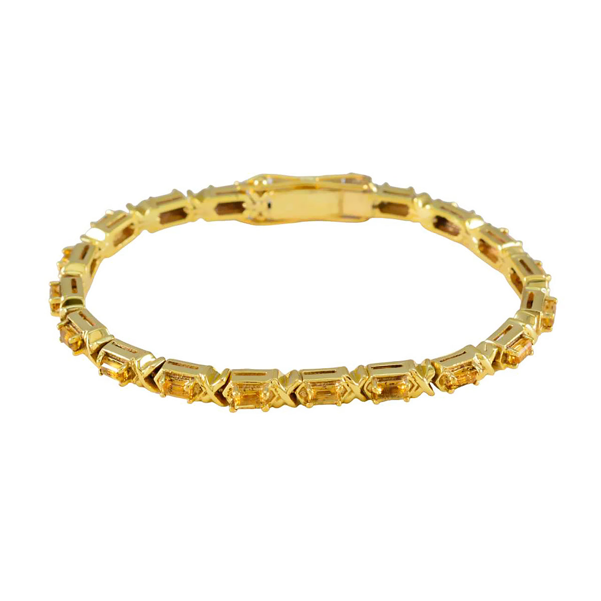 Katharina Happy Eye-catching Yellow Tennis Bracelet Citrine Yellow