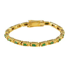 Laura Rakhi Eye-catching Green Tennis Bracelet Emerald CZ Green