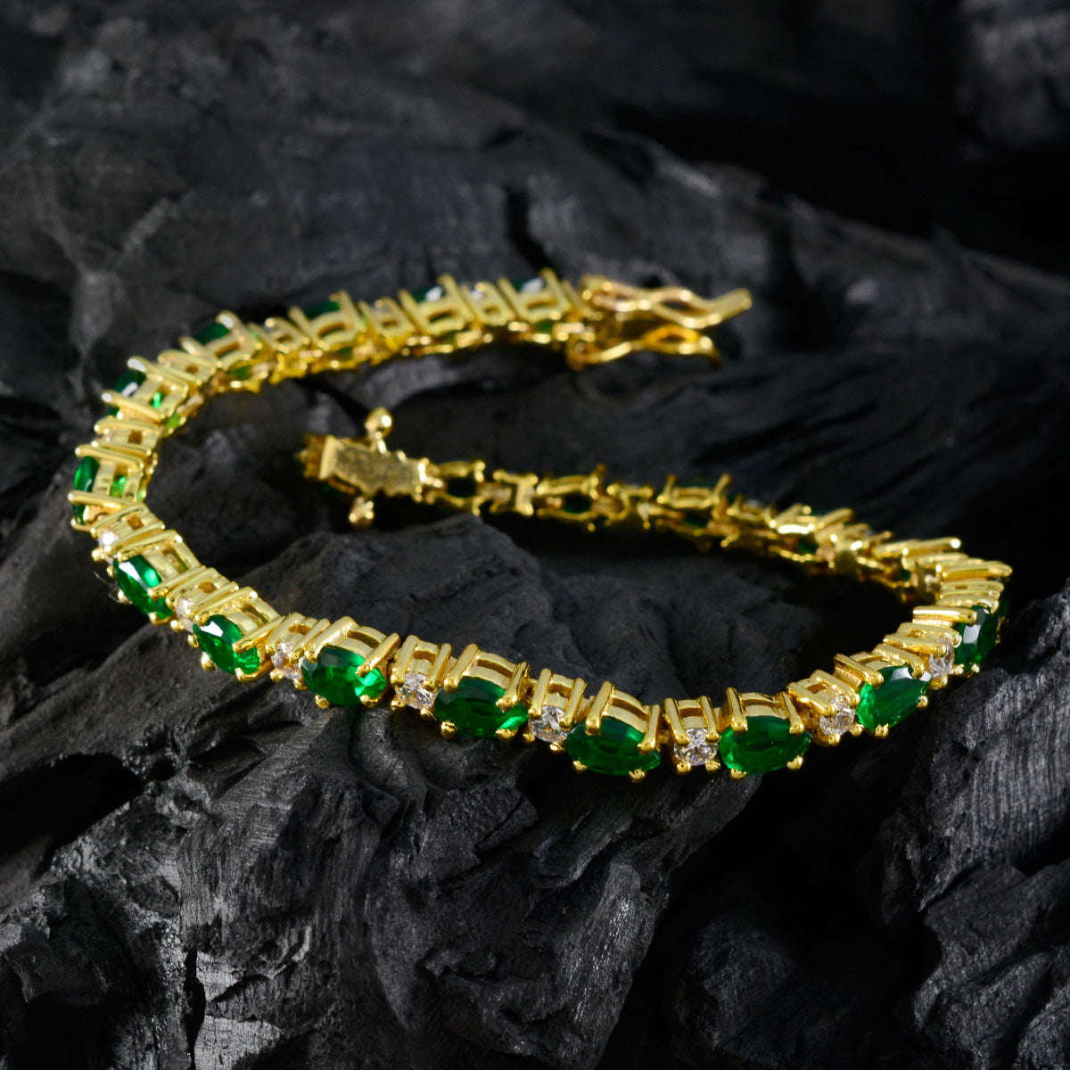 Sophia bollywood Slim Green Tennis Bracelet