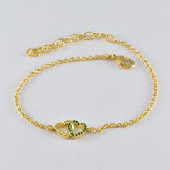 Stella Office Minimalist Green Chain Bracelet