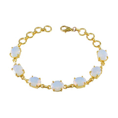 Emily Joy Slim White Links Bracelet Fire Opal White