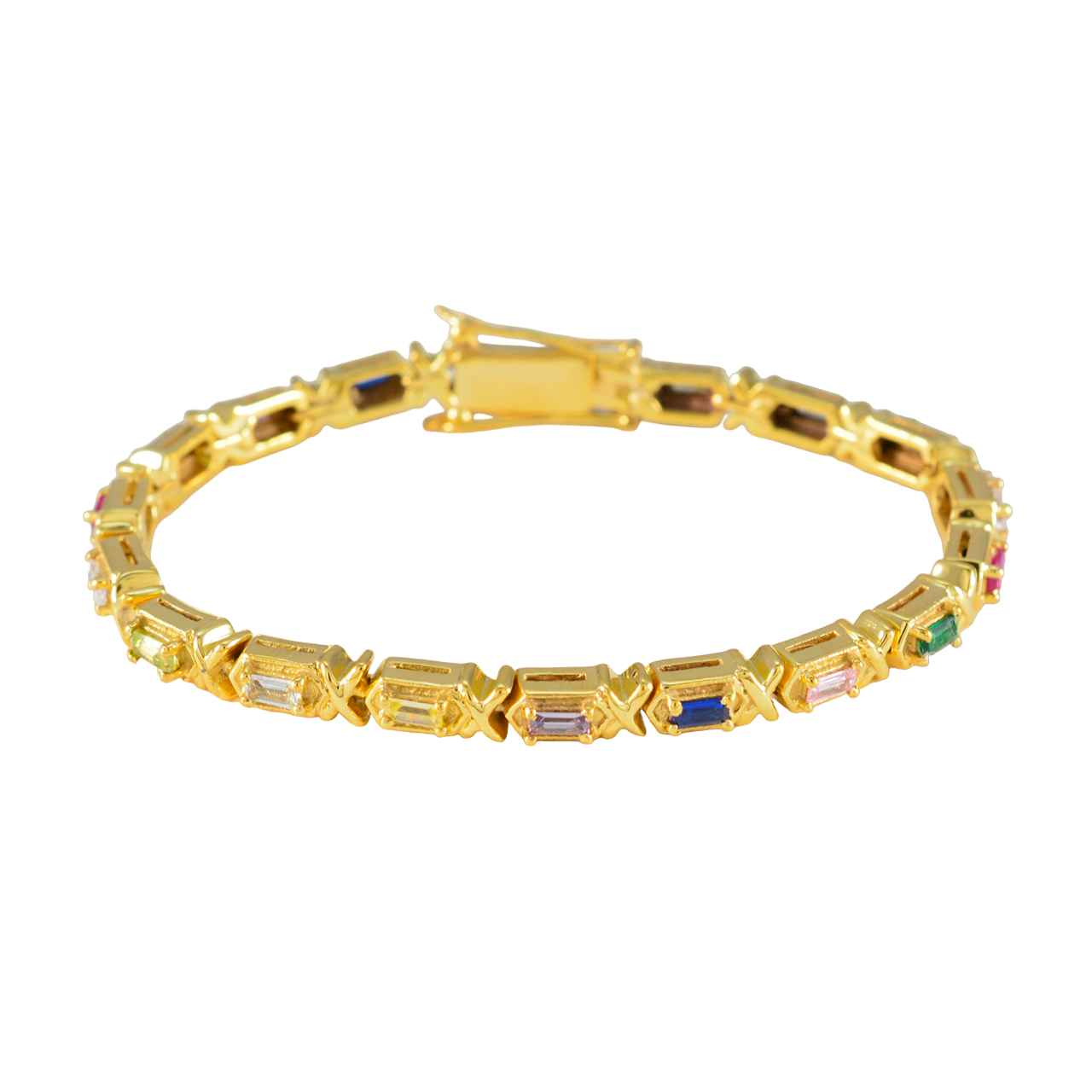 Layla Diwali Eye-catching multicolor Tennis Bracelet Multi CZ multicolor