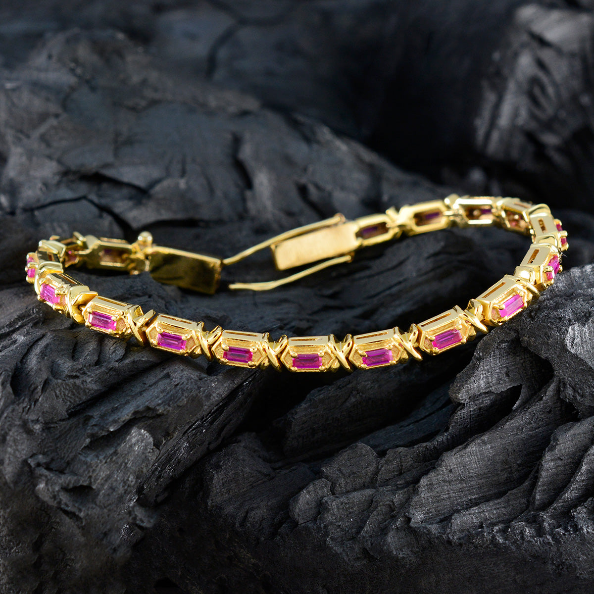 Lili Teej Eye-catching Red Tennis Bracelet