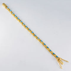 Lily Raksha Bandhan Eye-catching Turquoise Tennis Bracelet