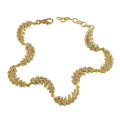 Nella Akshaya Tritiya Minimal White Links Bracelet White CZ White
