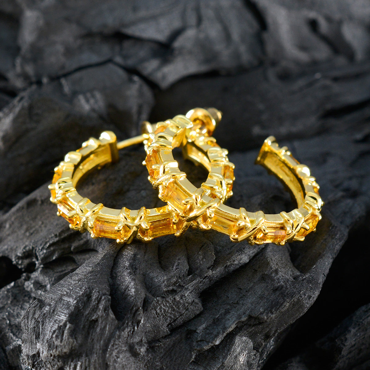 Agnes Yellow Edgy multiple Stud Earring