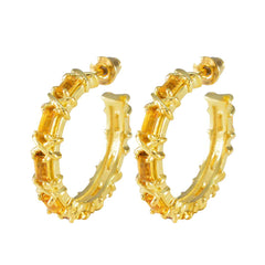 Agnes Yellow Edgy multiple Stud Earring Citrine Yellow Stud