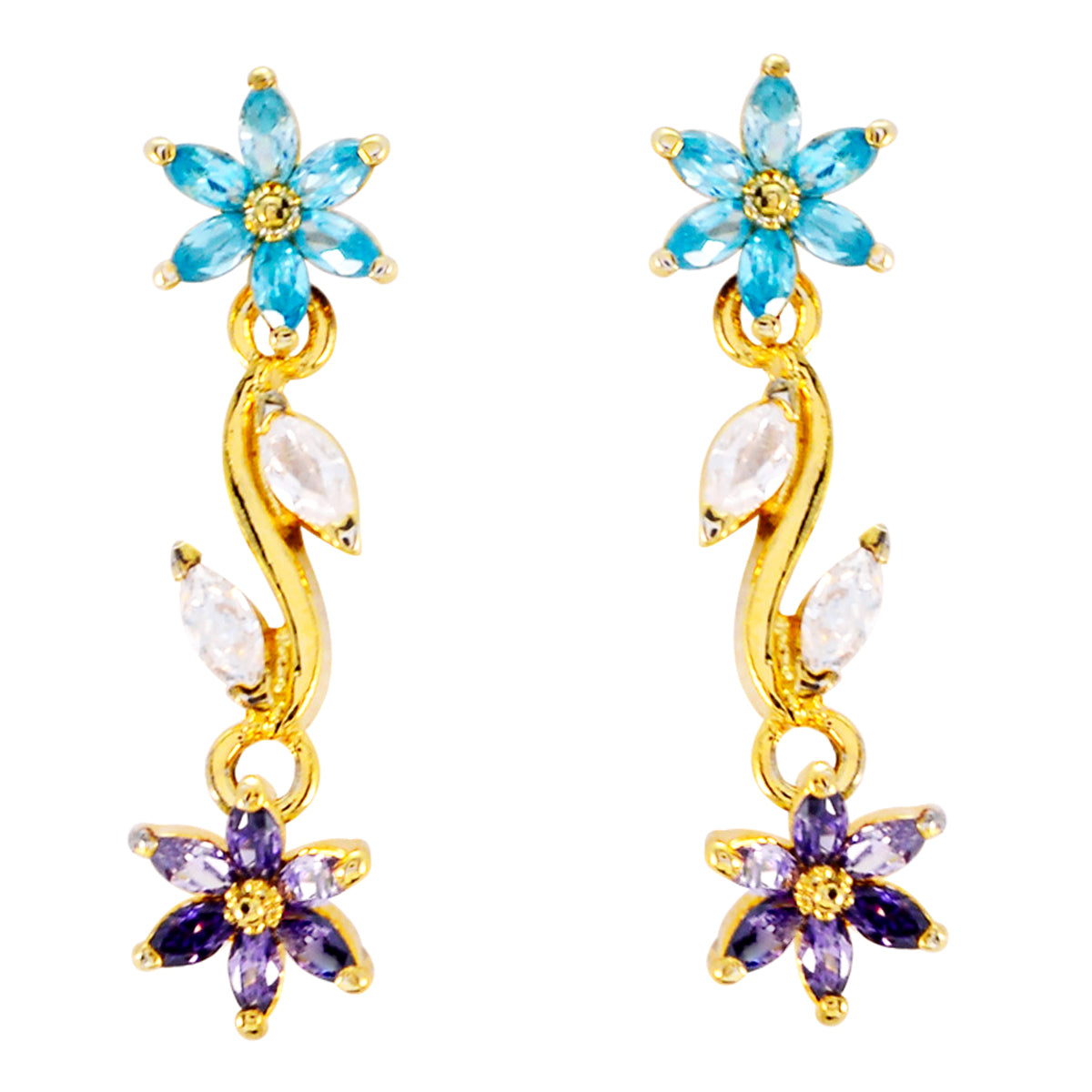 Ella multicolor Slim multiple Stud Earring Multi multicolor Stud