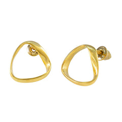 Luisa Silver Elegant plain Stud Earring