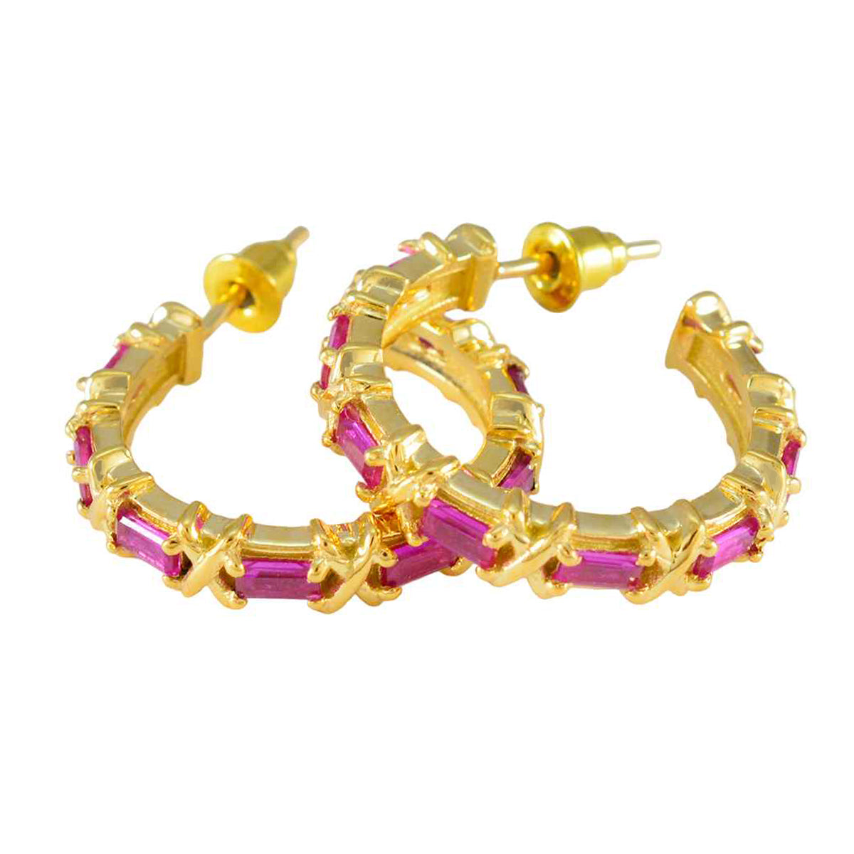 Amelia Red Edgy multiple Stud Earring