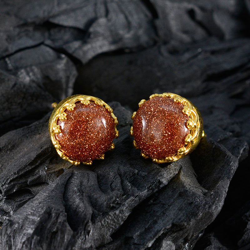 Ángeles Brown Dainty Solitaire Stud Earring