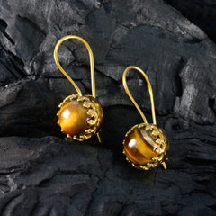Eun ji Brown Minimal Solitaire Stud Earring