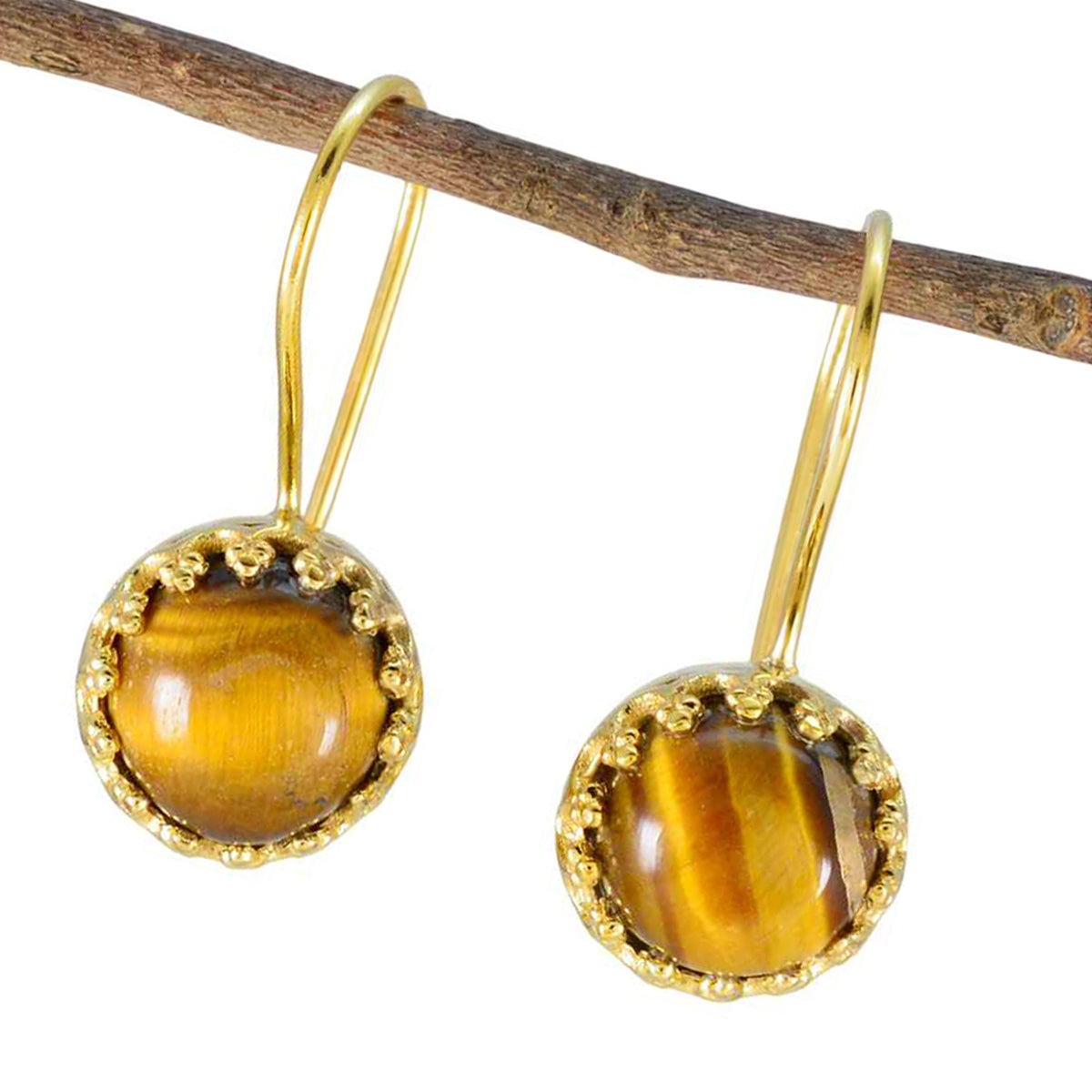 Eun ji Brown Minimal Solitaire Stud Earring