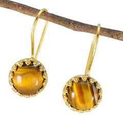 Eun ji Brown Minimal Solitaire Stud Earring
