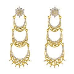 Emily White Edgy multiple Stud Earring White CZ White Stud