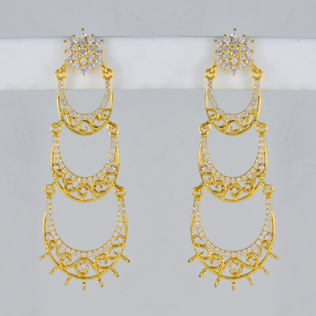 Emily White Edgy multiple Stud Earring