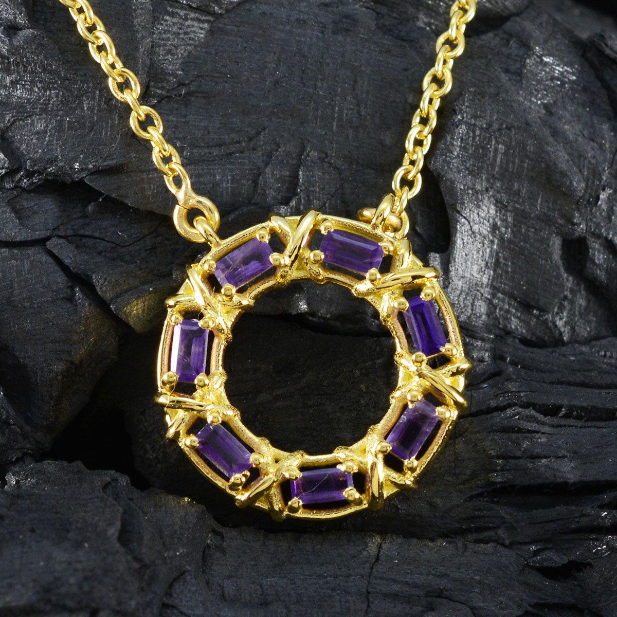 Yasmine Purple Feminine Statement Pendant