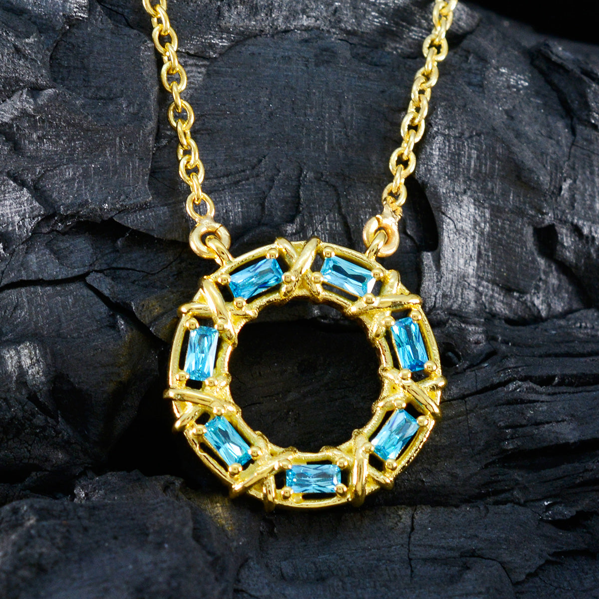 Zoey Blue Fairytale Statement Pendant