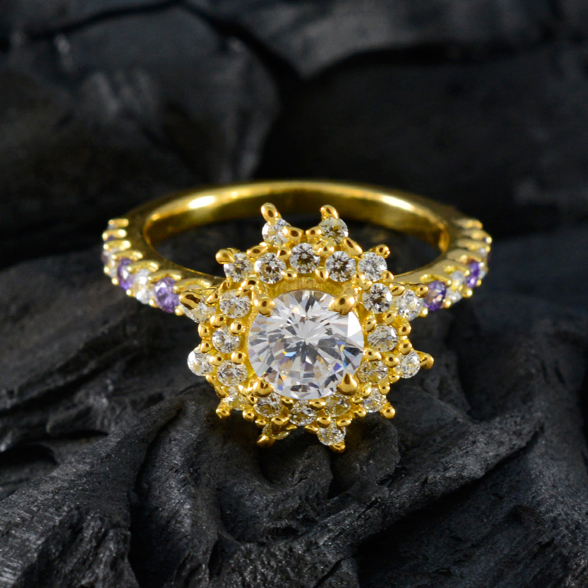 Ida valentine Purple Halo Ring