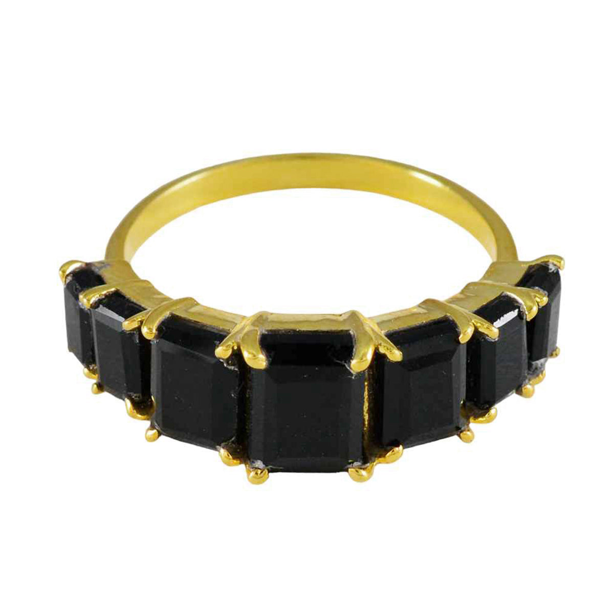Skylar Engagement Black Hepta Ring Black Onyx Black