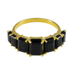 Skylar Engagement Black Hepta Ring Black Onyx Black