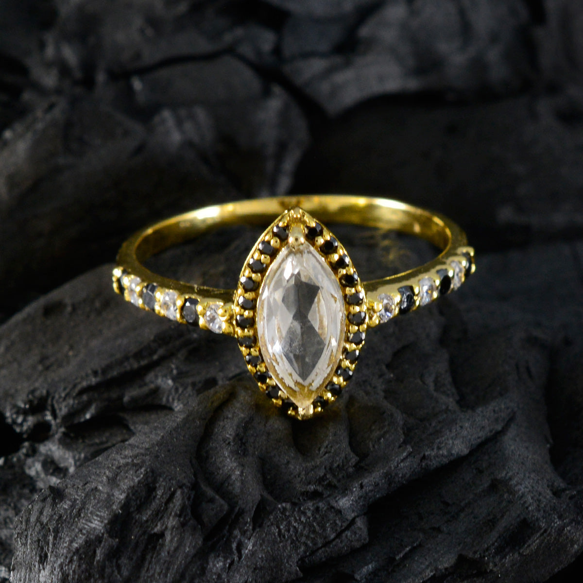 Alice Abstract Blue Halo Ring