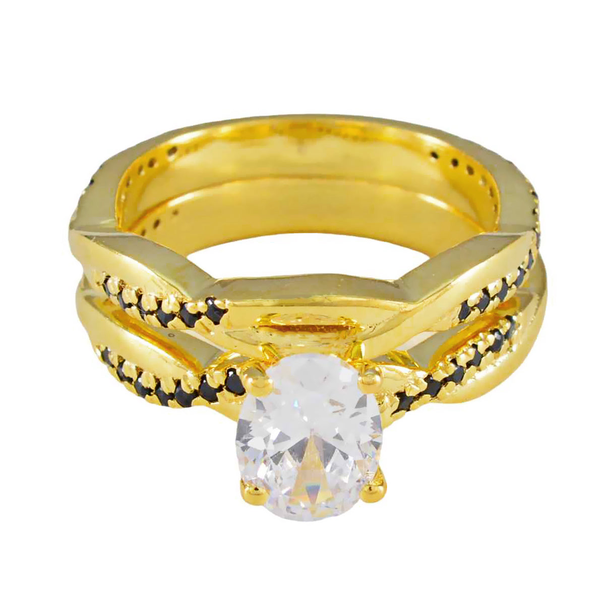 Ling valentine Blue Halo Ring Blue Sapphire CZ Blue