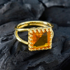 Maya Contemporary Yellow Solitaire Ring