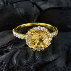Meera Abstract Yellow Halo Ring
