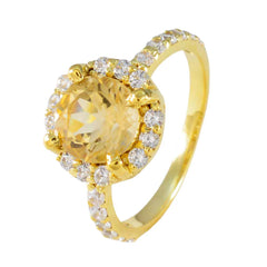 Meera Abstract Yellow Halo Ring
