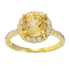 Meera Abstract Yellow Halo Ring