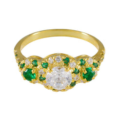 Agnes Glamorous Green Halo Ring Emerald CZ Green
