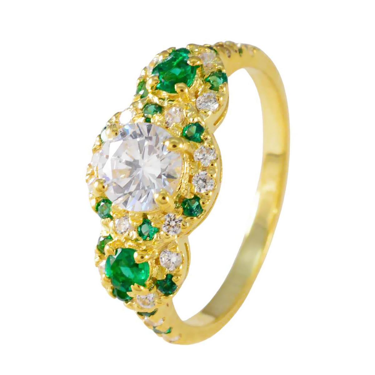 Agnes Glamorous Green Halo Ring