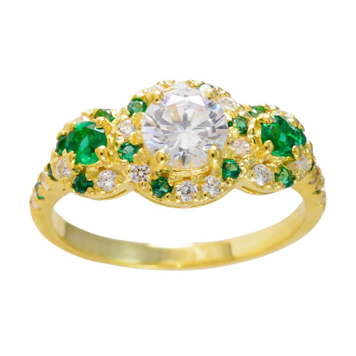 Agnes Glamorous Green Halo Ring