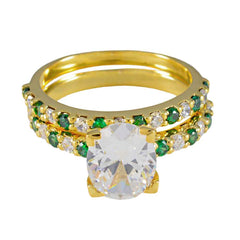 Pilar Promise Green Halo Ring Emerald CZ Green