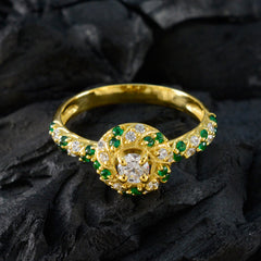 zazlle Contemporary Green Halo Ring