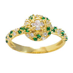 zazlle Contemporary Green Halo Ring