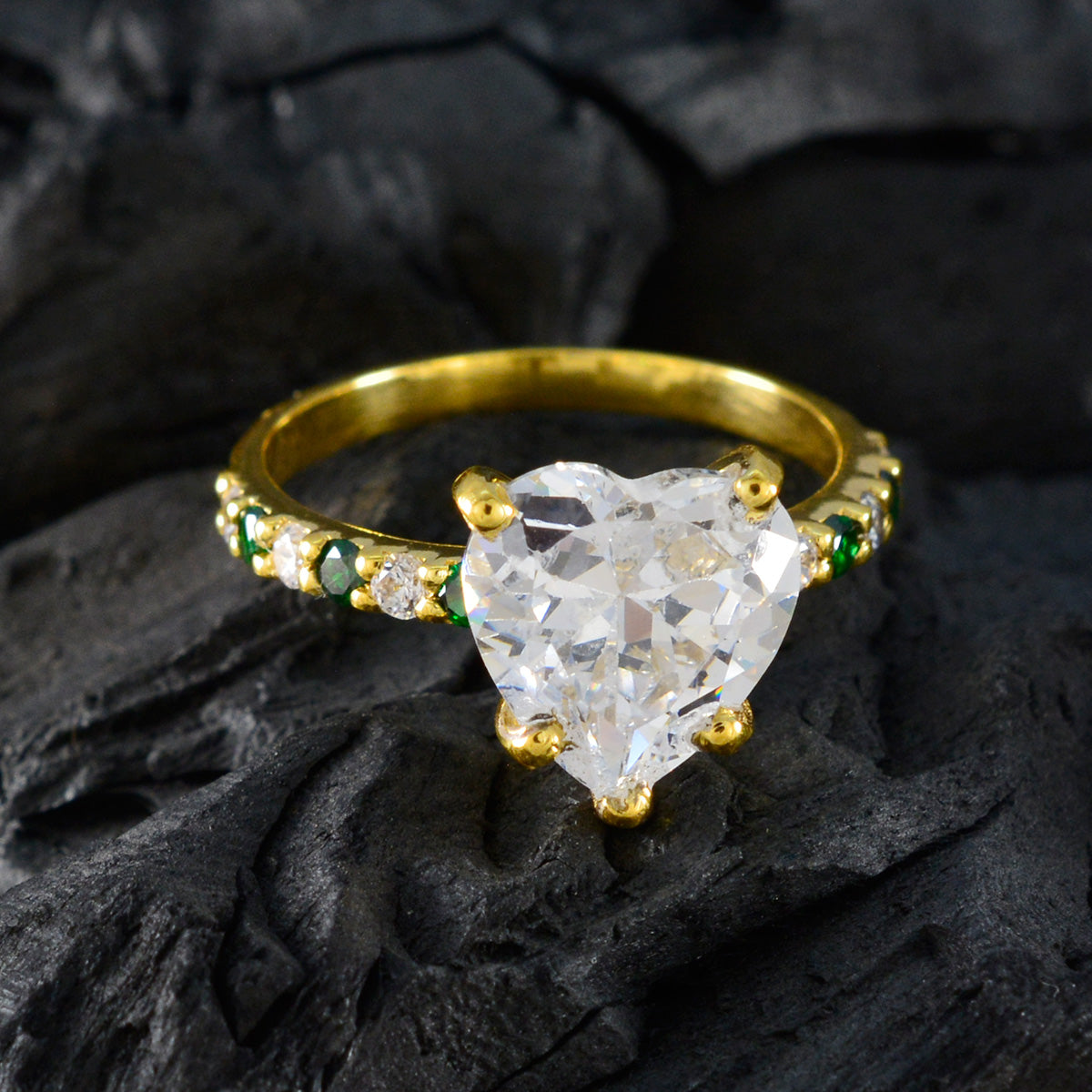 Lakshmi Love Green Halo Ring
