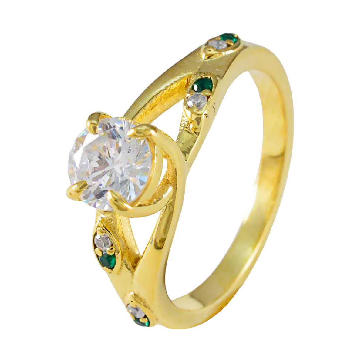 Meera Romantic Green Halo Ring