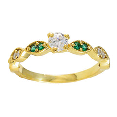 Natcha Modern Green Halo Ring